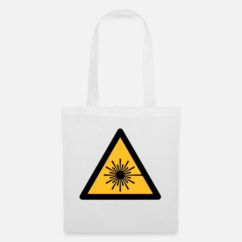 Gefahrensymbol - Laser-Licht (2-farbig) - Stoffbeutel - Weiß