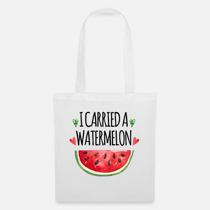 Ich trug eine Wassermelone - Stoffbeutel - Weiß