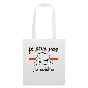 je peux pas je cuisine, toque,chef - Sac en tissu - blanc - Devant