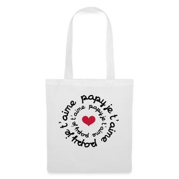 Papy je t'aime - Sac en tissu - blanc - Devant
