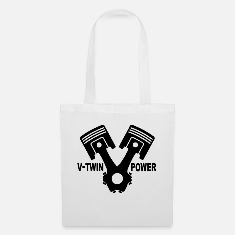 v-twin power vector design 02 - Stoffbeutel - Weiß