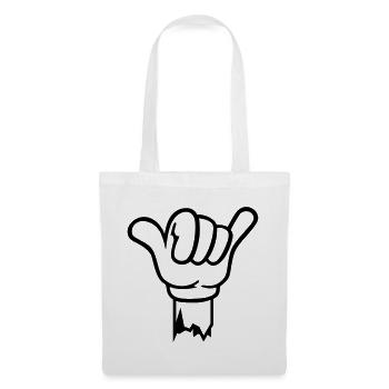 geste hand shaka - Stoffbeutel - Weiß - Vorne
