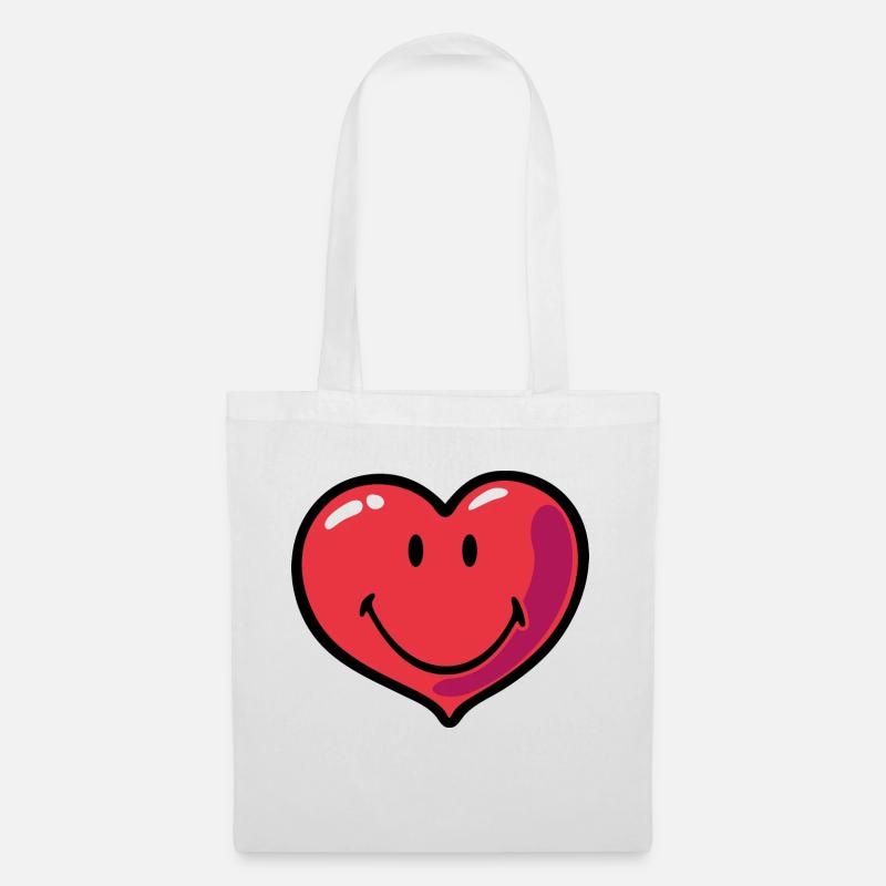 Smiley heart - Stoffbeutel - Weiß