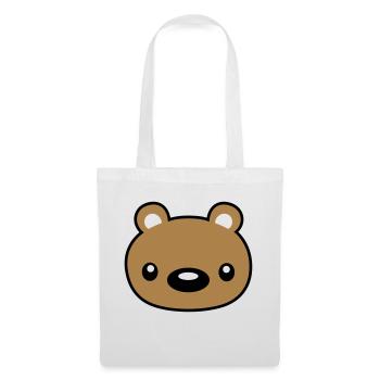 teddy face head cuddly toy - Tote Bag - white - Front