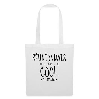 Réunion / 974 / Réunionnais / Réunionnaise - Sac en tissu - blanc - Devant