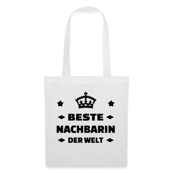 Nachbar / Nachbarschaft / Nachbarin / Haus - Stoffbeutel - Weiß - Vorne