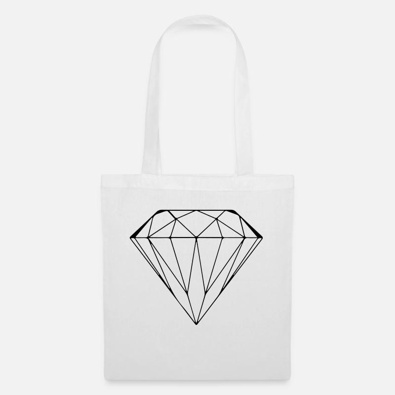 3D diamond - Tote Bag - white