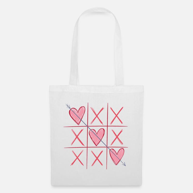 Tic-Tac-Heart - Stoffbeutel - Weiß