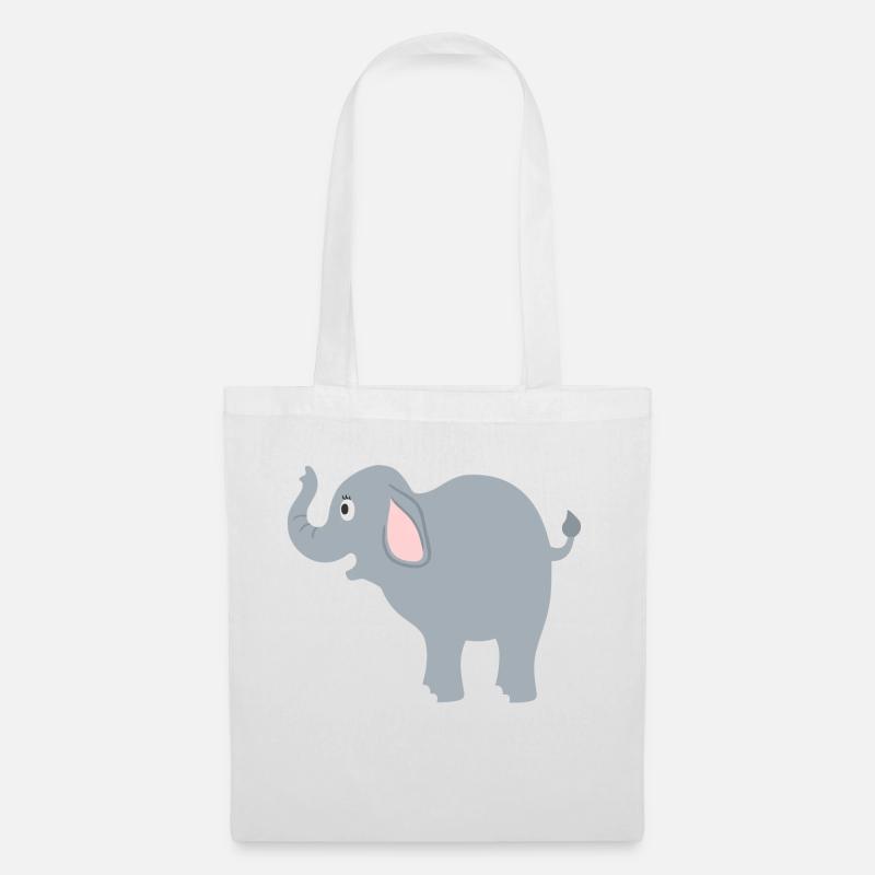Elefant - Stoffbeutel - Weiß