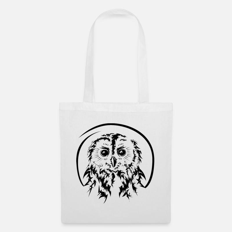 eule owl eulen owls symbol illustration icon - Stoffbeutel - Weiß