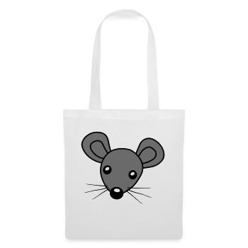 Souris tête clipart - Sac en tissu - blanc - Devant