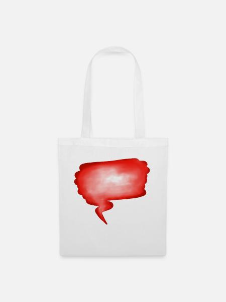 Red Word Bubble - Tote Bag - white