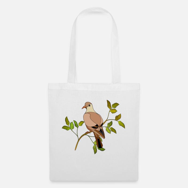 Vogel - Stoffbeutel - Weiß