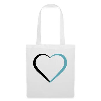 coeur - Sac en tissu - blanc - Devant