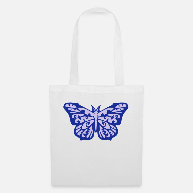 papillon tribal - Sac en tissu - blanc