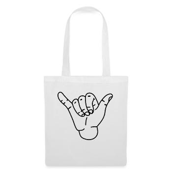 Signal de la main du surfeur cool - Sac en tissu - blanc - Devant