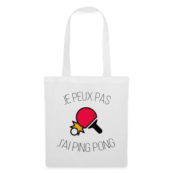 je peux pas j ai ping pong - Sac en tissu - blanc - Devant