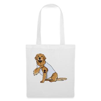 J’aime maman Tatouage Golden Retriever Chien Fête des mères - Sac en tissu - blanc - Devant