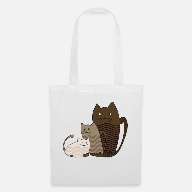 Katzen - Stoffbeutel - Weiß