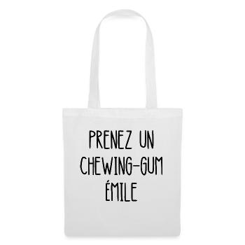 prenez un chewing-gum émile - Sac en tissu - blanc - Devant