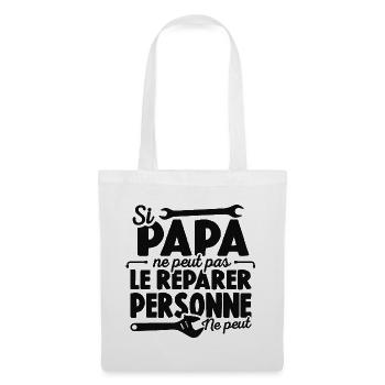 Papa Bricoleur Si Papa Ne Peut Pas Le Réparer - Sac en tissu - blanc - Devant