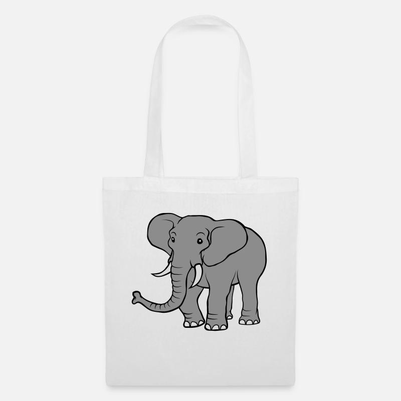 Großer grauer Elefant - Stoffbeutel - Weiß