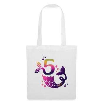 Sirène du 5ème anniversaire - Sac en tissu - blanc - Devant