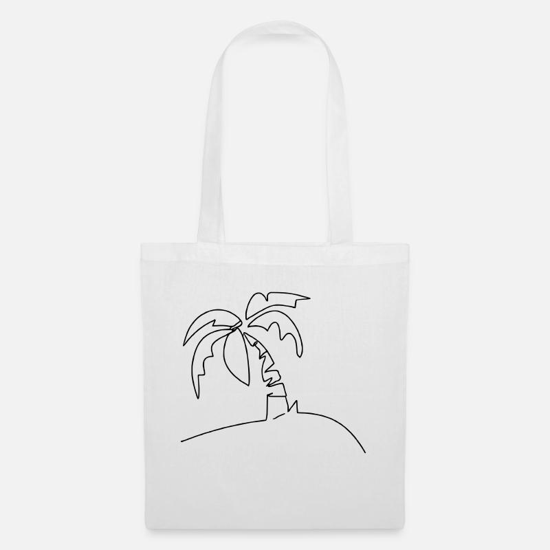 Palm Island Oneline - Tote Bag - white