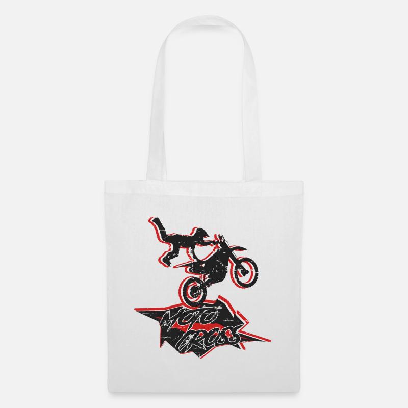 Motocross Stuntman - Stoffbeutel - Weiß