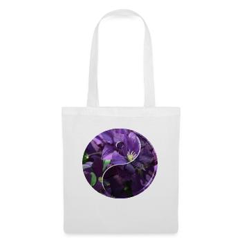 Fleurs yin yang - Sac en tissu - blanc - Devant