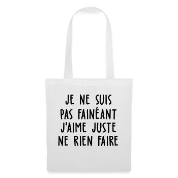 je ne suis pas fainéant - Sac en tissu - blanc - Devant