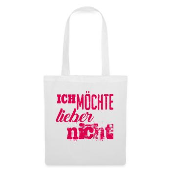 Bartleby der Schreiber - Ich möchte lieber nicht - Stoffbeutel - Weiß - Vorne