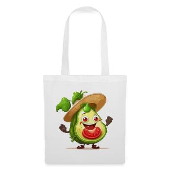 Witzige Avocado - Stoffbeutel - Weiß - Vorne