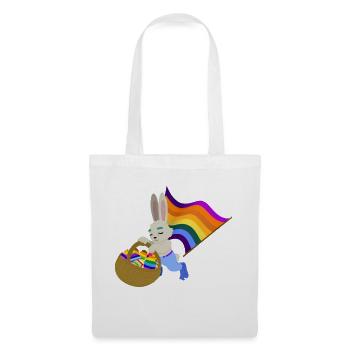 Ein Pride Hase Sammelt seine Ostereier - Stoffbeutel - Weiß - Vorne