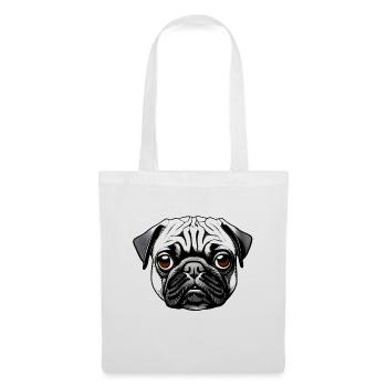 Pug Design Graphic Print Motif - Tote Bag - white - Front