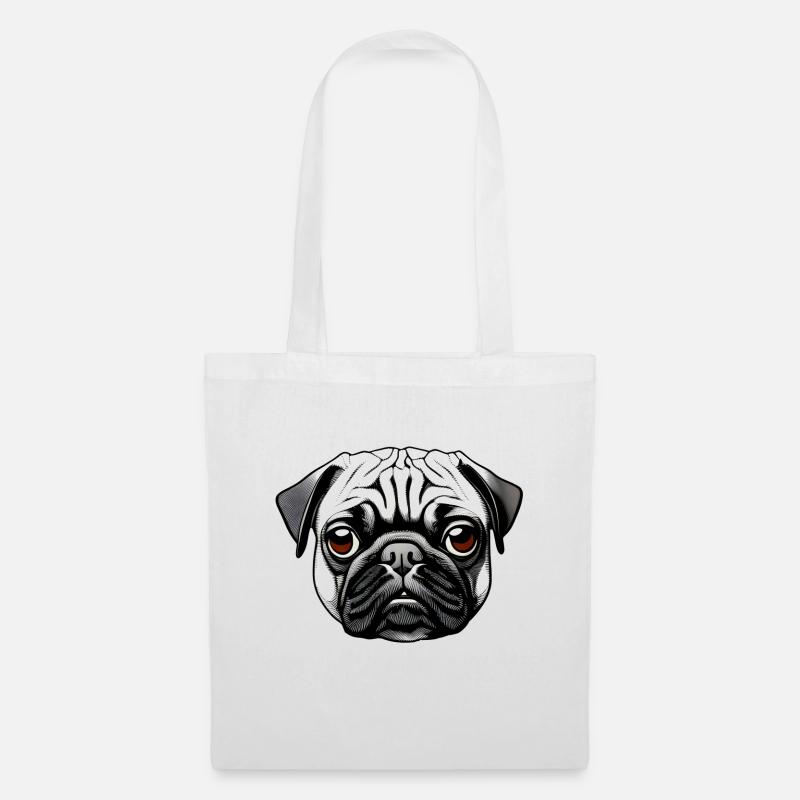Pug Design Motif d’impression graphique - Sac en tissu - blanc
