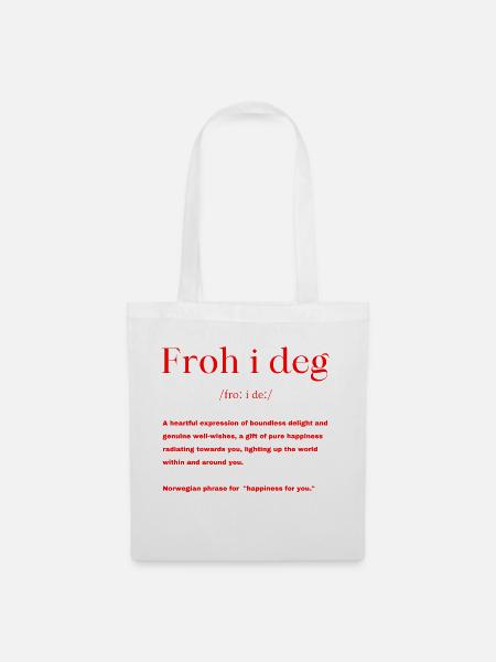 Norwegisch Spruch - Stoffbeutel - Weiß