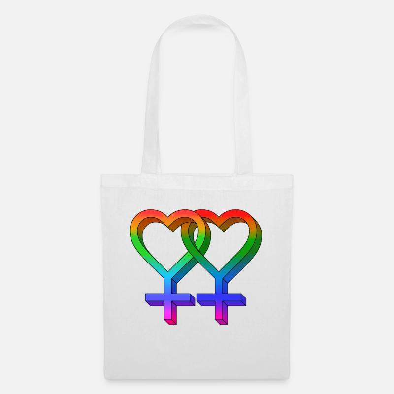 LGBTQ+ LOVE SYMBOL PRIDE - Stoffbeutel - Weiß
