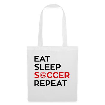 EAT - SLEEP - SOCCER - Repeat - Stoffbeutel - Weiß - Vorne