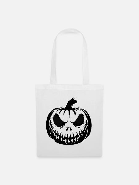 Kürbis Geist Halloween - Stoffbeutel - Weiß