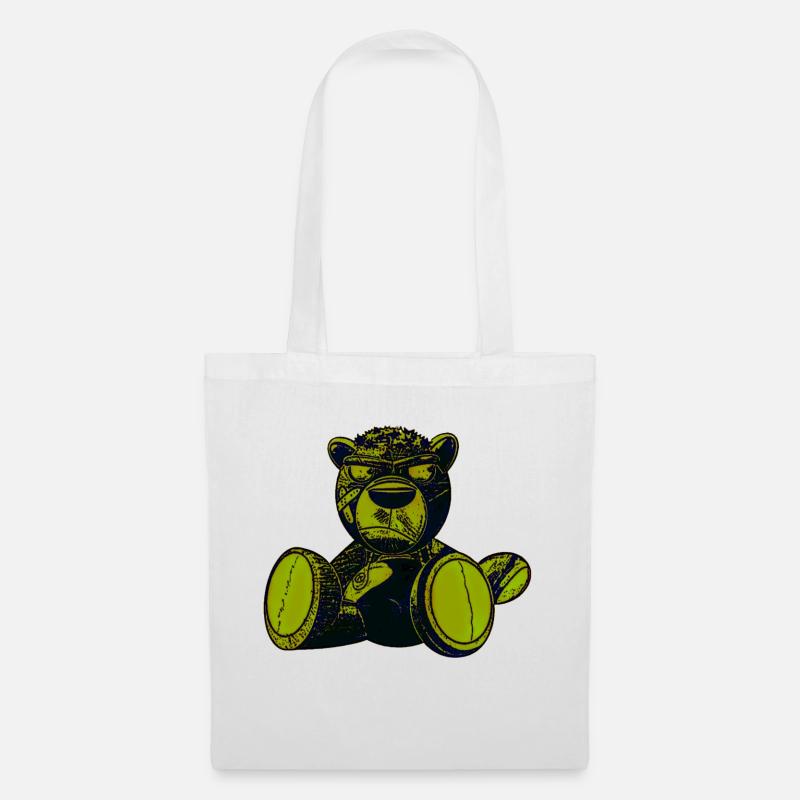 Creepy Teddy Green - Stoffbeutel - Weiß