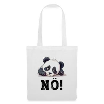 Nö Einfach Nö No Nein Panda Bär Süß Lustig Spruch - Stoffbeutel - Weiß - Vorne