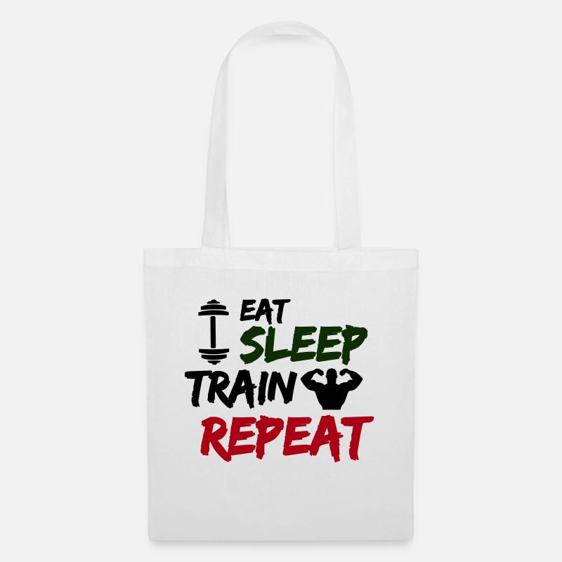 eat sleep train repeat - Stoffbeutel - Weiß