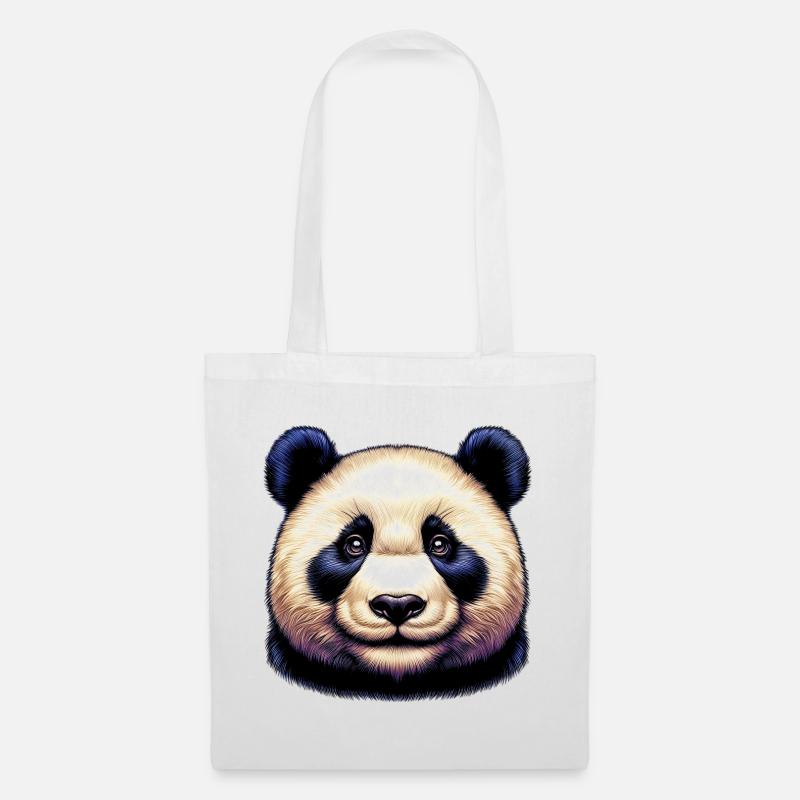 Panda - Stoffbeutel - Weiß