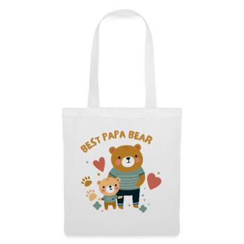 Fête des pères. Meilleur Papa Bear - Sac en tissu - blanc - Devant