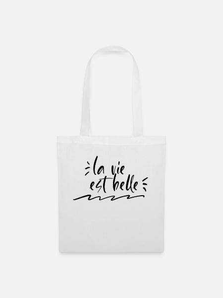 La vie est belle - Stoffbeutel - Weiß