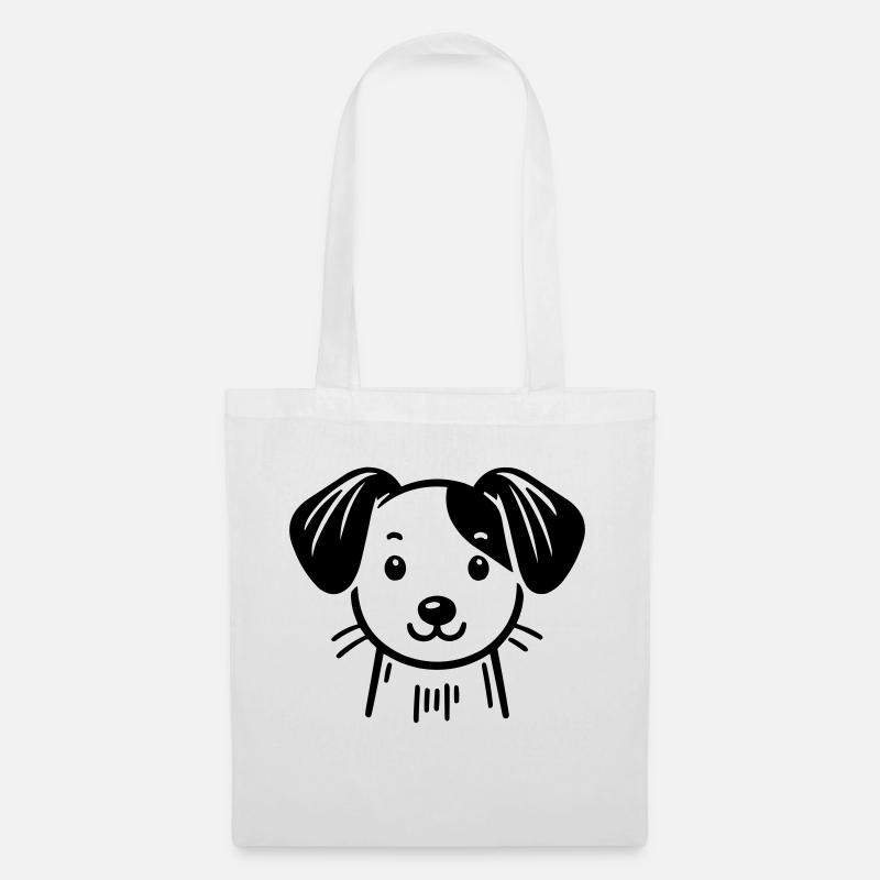 Hund - Stoffbeutel - Weiß