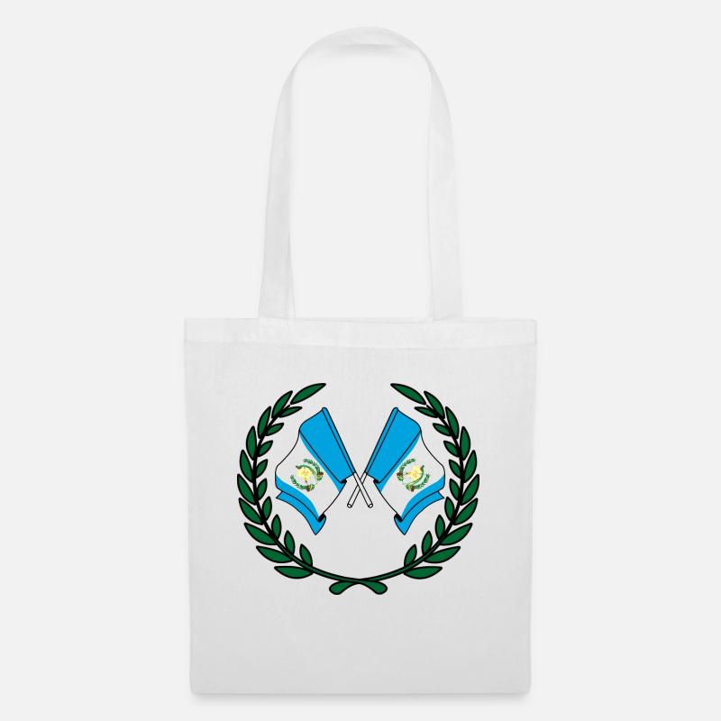 Drapeaux du Guatemala en couronne de laurier - Sac en tissu - blanc
