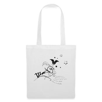 El Zozio Vogel-Poet - Stoffbeutel - Weiß - Vorne