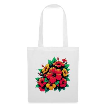 Fleurs d’hibiscus - Sac en tissu - blanc - Devant